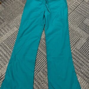 Teal Wide-Leg Scrub Pants